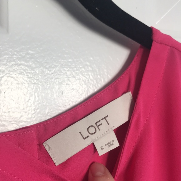 LOFT Spring Pink Peplum Short Sleeve Top - Picture 4 of 9